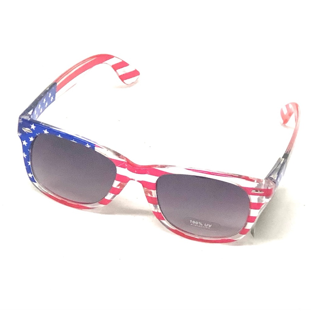 American Flag Pattern Sunglasses - Patriotic Red, White & Blue